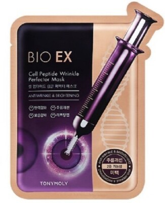 Tonymoly Bio Ex Cell Peptide wrinkle perfector mask 10pcs anti aging moisture