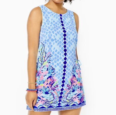 Lilly Pulitzer Donna Shift Romper Blue/Pink   (RRP $138)