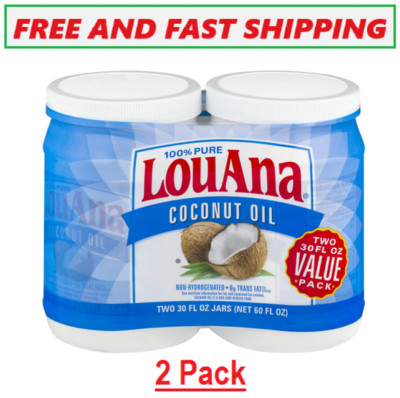 (2 Pack) LouAna 100% Pure Coconut Oil, 30 fl oz. Great Price