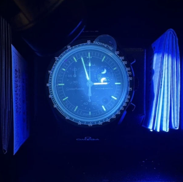 Pre-owned Omega X Swatch Swatch X Omega X Snoopy Bioceramic Moonswatch Mission To The Moonphase Moon