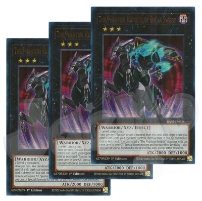 The Phantom Knights of Break Sword x 3 - 1st Edition Ultra Rare NM - Free Holo