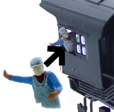 O Scale Railroad Train Engineer Figure leaning out Engine Window unpainted