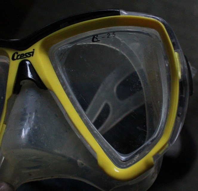 Cressi Big Eyes diving snorkelling mask perscription lenses  -2.0  -2.5