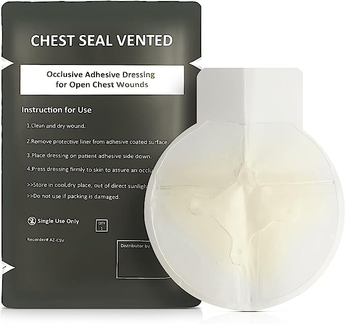 ASA TECHMED Vent Chest Seal - Wound Care for Emergency and Tactical - 15 pack