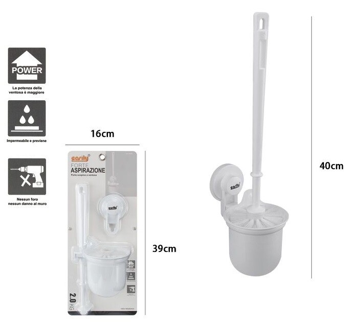 Porta Scopino Wc A Ventosa Bianco Accessori Bagno dfh