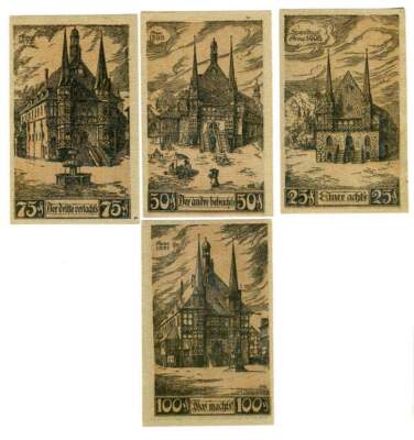 GERMAN NOTGELD, WERNIGERODE, L-1372, SET 0F 4, 1921, UNC