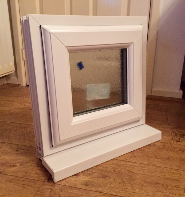 UPVC doubled glazed frosted window for wc/shower/bathroom small in