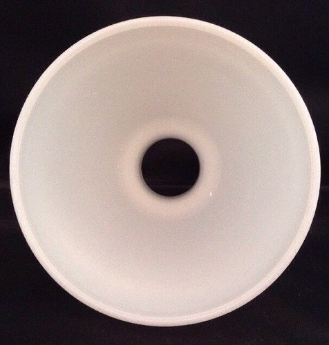 VINTAGE WHITE MILK GLASS TORCHIERE LIGHT SHADE WAFFLE PATTERN