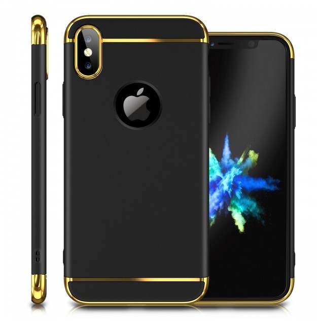 Stylish Back Cover Case for iPhone XR Hybrid Black and Gold Saver eBay
