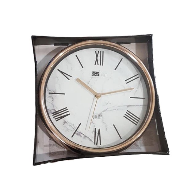 Orologio Da Parete Quarzo Muro Effetto Marmo Bianco Oro Casa Arredamento dfh