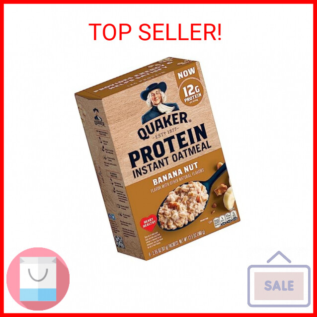 Quaker, Protein Instant Oatmeal, Banana Nut, 12.9 Oz, 6 Count (Pack of 1)