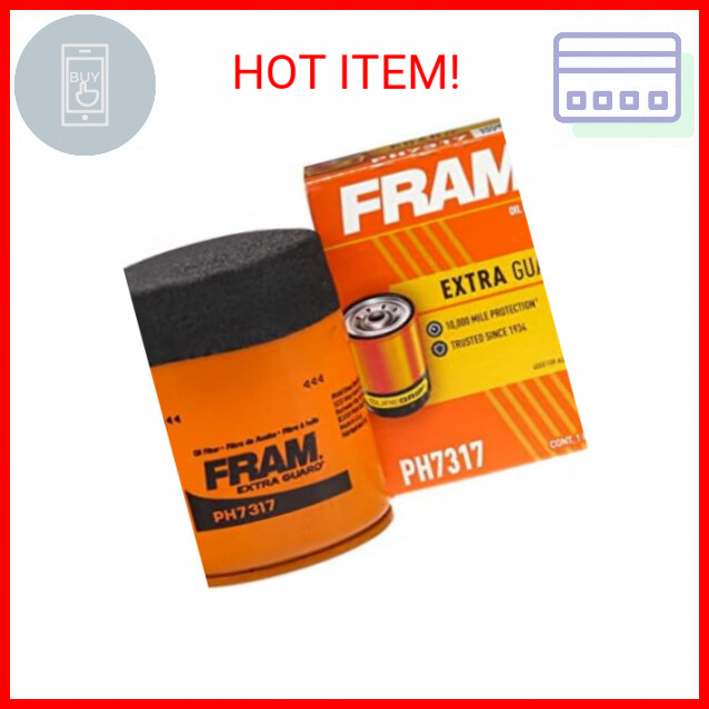 Fram PH7317 Extra Guard 10K Mile Change Interval Spin-On Oil Filter, black