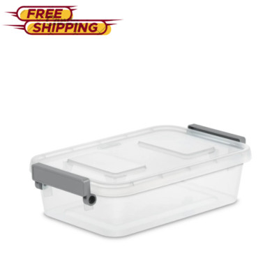 Sterilite 2.7 Qt Modular Plastic Latch Box, Titanium