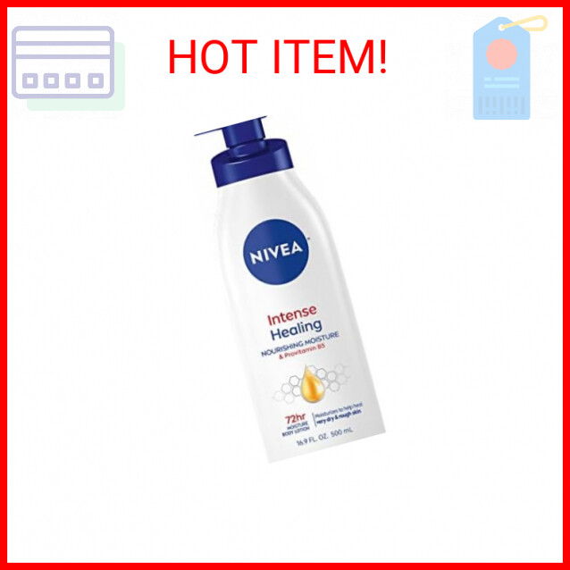 NIVEA Intense Healing Body Lotion, 72 Hour Moisture for Dry to Very Dry Skin, 16