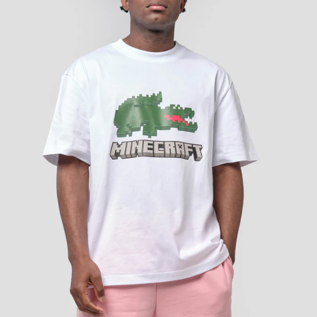 Lacoste Unisex Lacoste X Minecraft Organic Cotton Long Sleeve T-Shirt White  TH5039 001