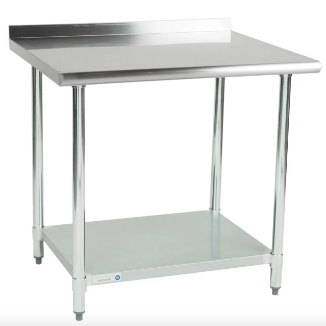 30" x 36" Stainless Steel Work Prep Table Undershelf Restaurant Backsplash NSF