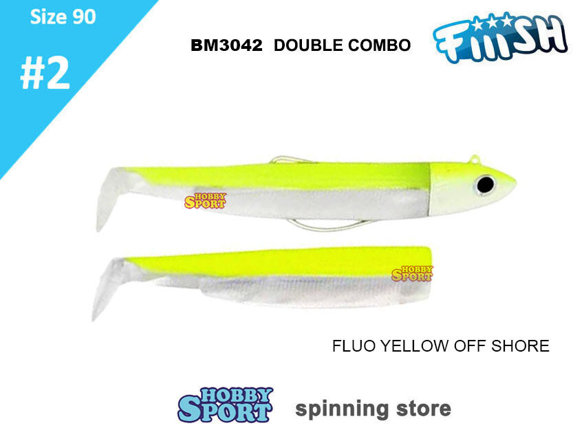 BLACK MINNOW FIIISH SIZE 2BM 3042 YELLOW 10 GR COMBO OFF SHORE +1 CORP SPINNING