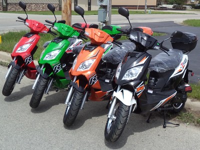 New 49cc Moped Gas Scooter Motor Bike 12" Big Tires LED Lights 100% STREET LEGAL