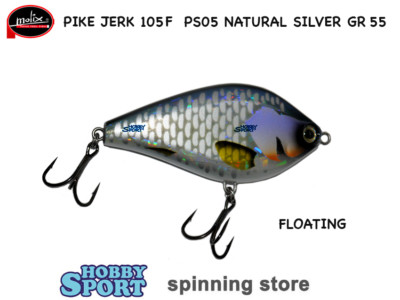 MOLIX PIKE JERK 105 F col PS05 NATURAL SILVER GR 55 FLOATING    PESCA LUCCIO