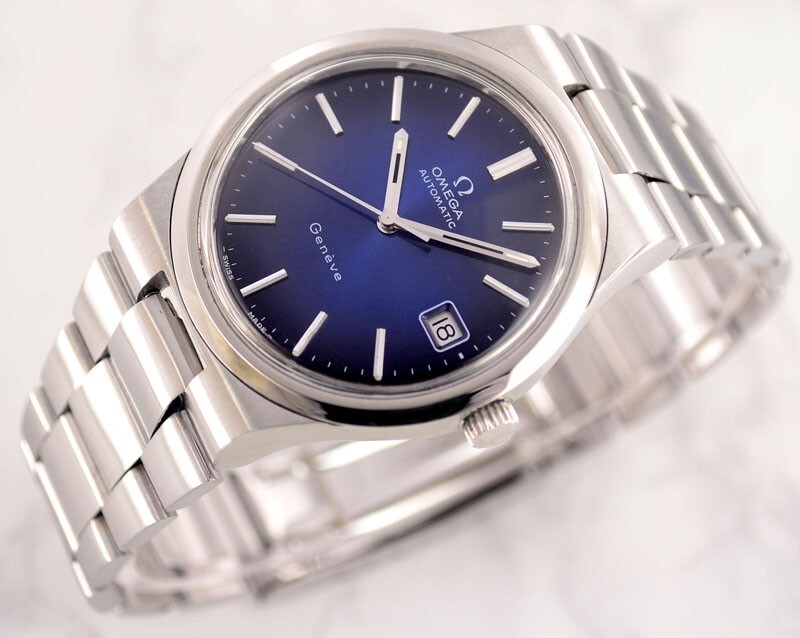 OMEGA GENEVE AUTOMATIC 1660173 CAL1012 DATE DARK BLUE DIAL MEN OMEGA GENEVE AUTOMATIC 1660173 CAL1012 DATE DARK BLUE DIAL MEN