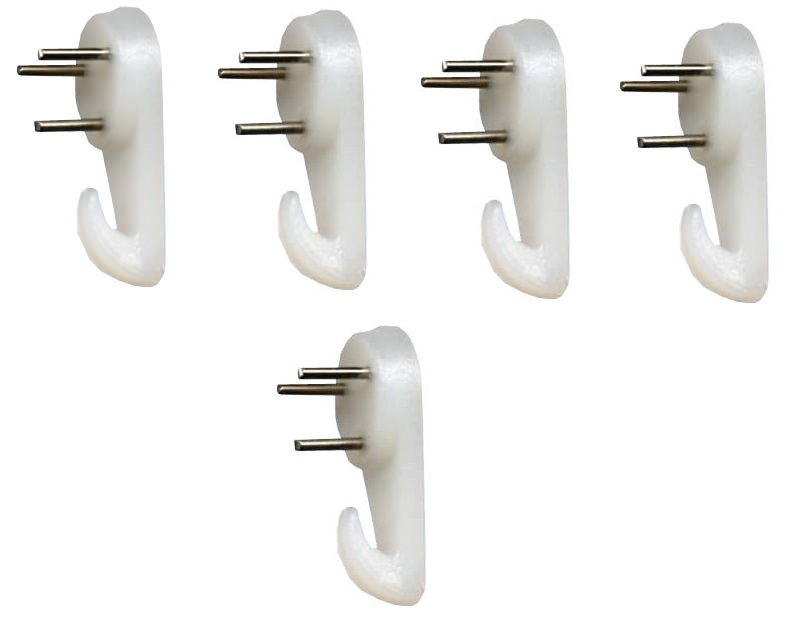 Set 5 Pezzi Ganci Per Quadri Da Parete In Nylon Con Chiodini 4cm dfh