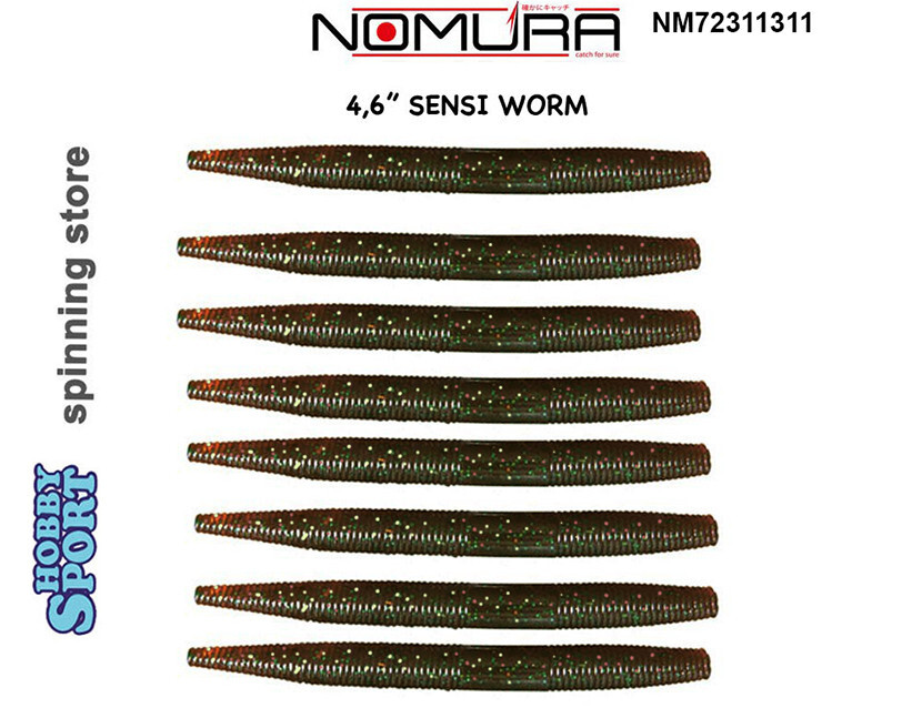 NOMURA SENSI WORM 115 4.6" TIPO YAMASENKO- 8 PZ - COL BROWN GLITTER- NM72311311