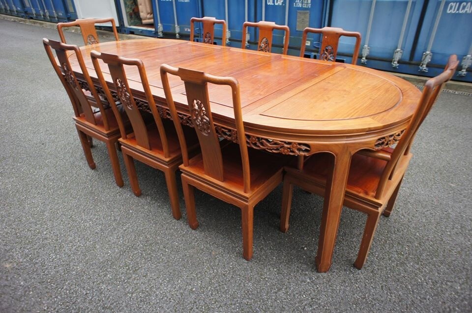 Chinese Dining Set Table 8 Chairs Rosewood delivery available in