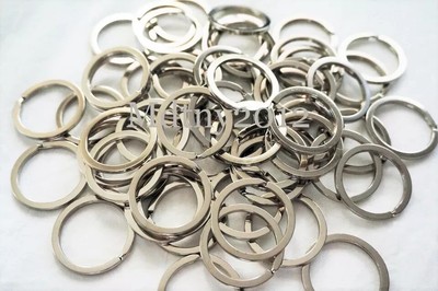 10PCS 30mm Rings Split Hoop DIY Flat Metal Chains Stainless Steel Key Ring