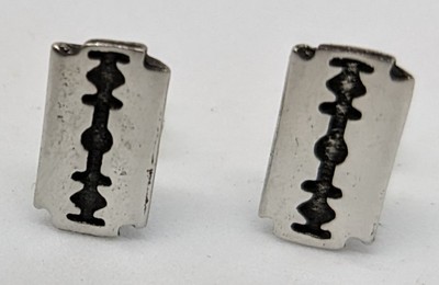 Alchemy Gothic 1977 England E258 Blades Razor Pair of Studs Earrings
