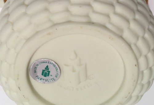NANTUCKET PARTYLITE SHELL SEA  CERAMIC BASKET NIB  6