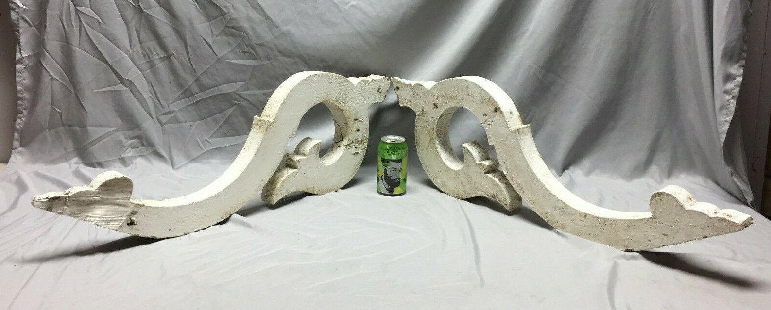 Pair Antique Wood Corbels Porch Brackets Shabby Vintage Old Chic 313-19C