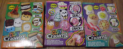 NEW LOT of 3 boxes arts & crafts clay cracking kit sculpt & paint seal & crack!