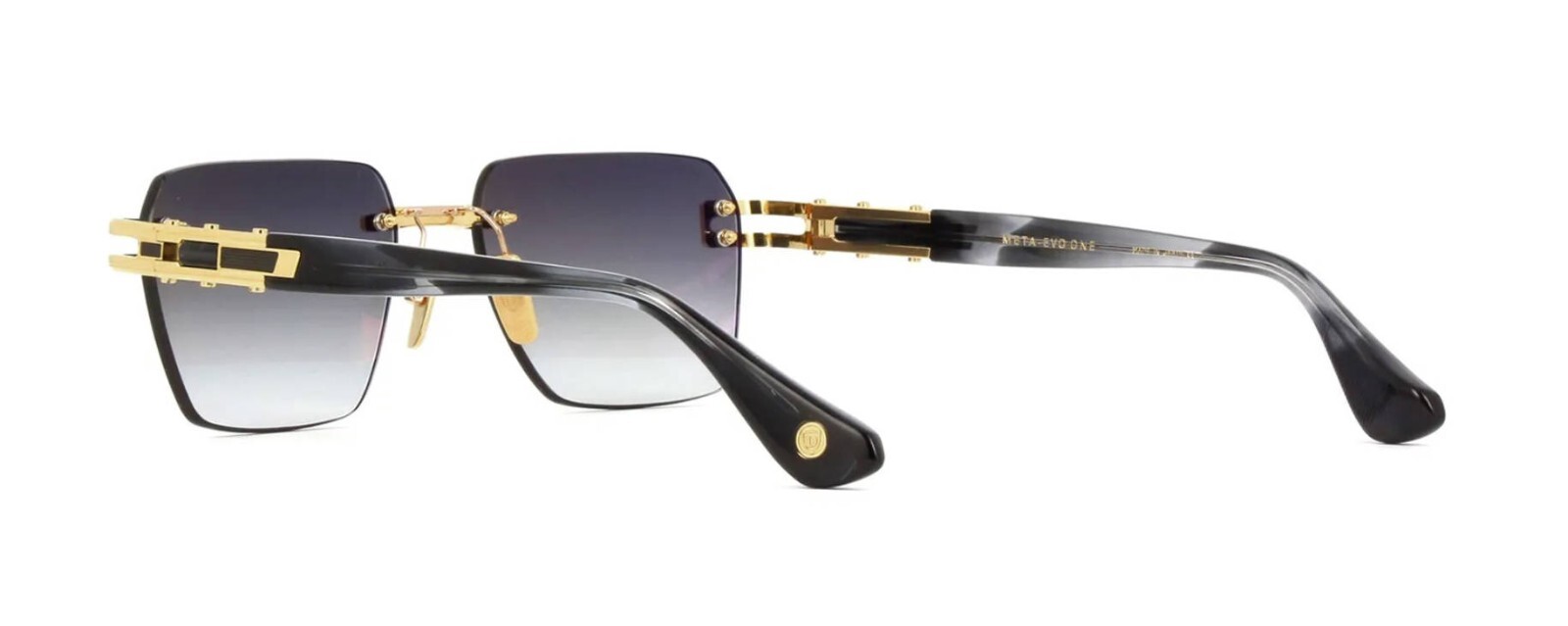 Pre-owned Dita Meta-evo One Yellow Gold And Ink Swirl/grey Shaded (01) Sunglasses