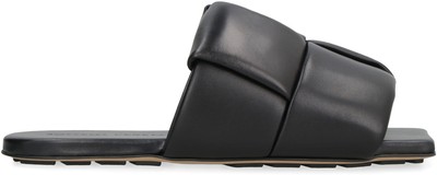 Pre-owned Bottega Veneta Patch Leather Mules In Black