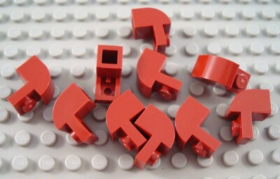 LEGO Lot of 10 Dark Red 2x1x1 1/3 Curved Top Bricks
