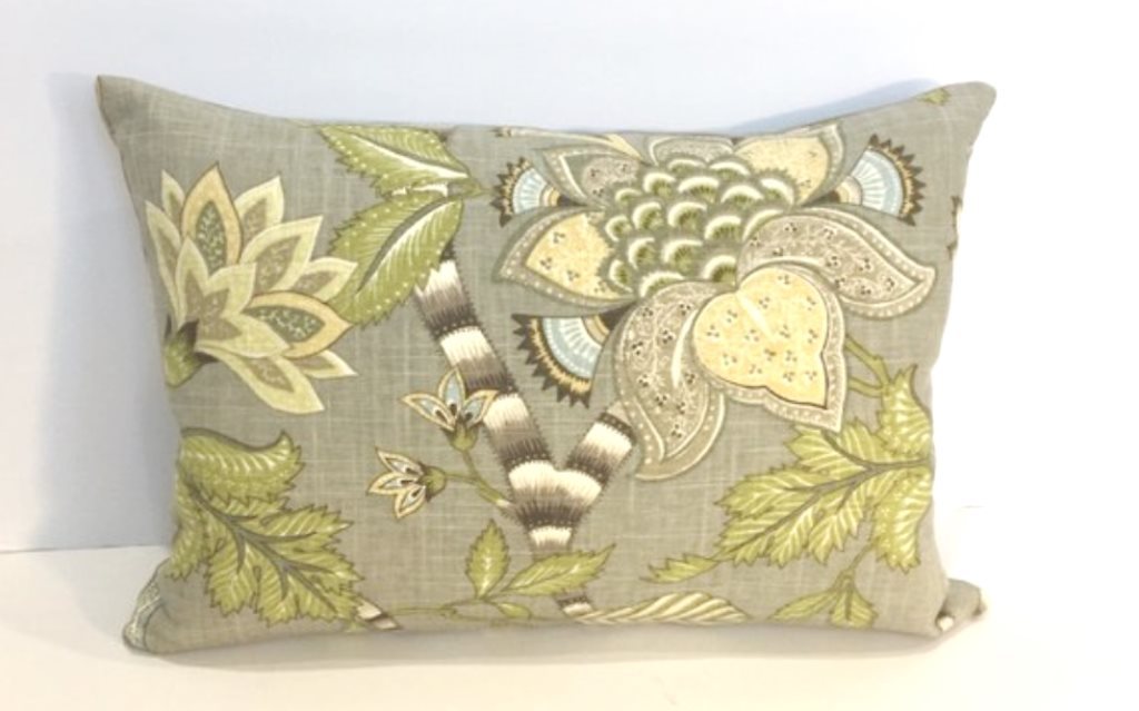 Pillow Linen Grey Fabric Lumbar Pillow 14 x 20 Home Decor Custom Made Pillow NEW