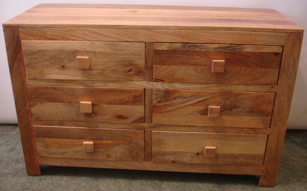 Oak Furniture Land Mantis Solid Mango Wood Chest of Drawers Storage