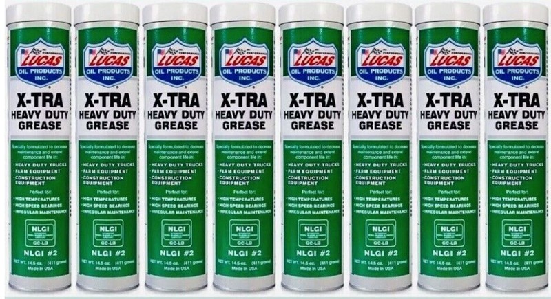 8 Pack LUS-10301 Lucas grease, x-Tra Heavy Duty, Cartridge/T