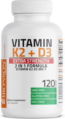 Vitamina D3 K2 (Mk-7) Con Espirulina Organica, 10000 Ui Extra Strength - USA