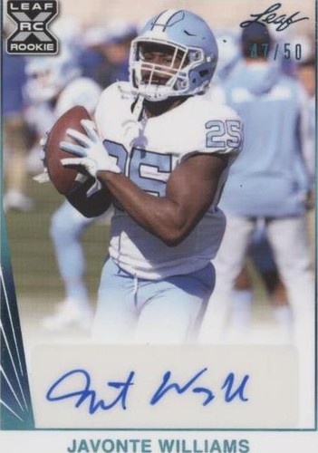 2021 Leaf Memories Javonte Williams #BA-JW3
