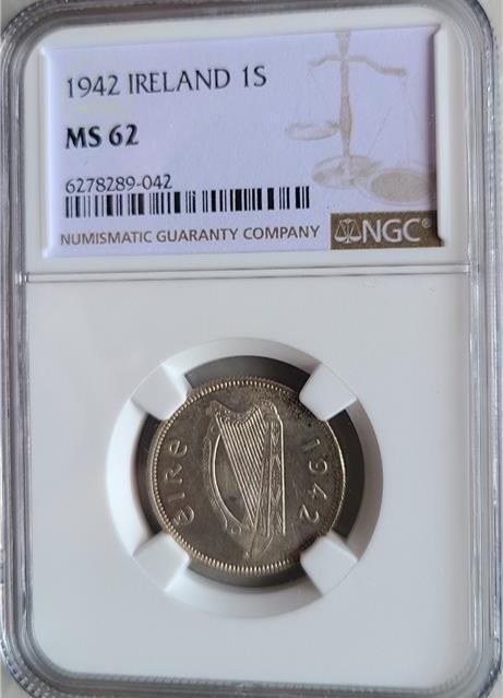 Ireland 1 Shilling 1942 NGC MS 62