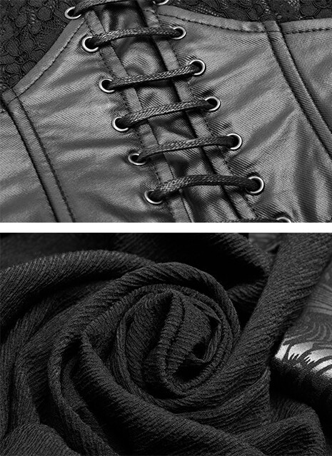 PUNK RAVE ASYMMETRISCH KIMONO JACKE KLEID GOTHIC PUNK CYBER GEISHA KORSETT ANMUT PUNKRAVE