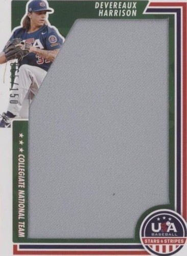 2022 Panini USA Baseball Stars & Stripes - Devereaux Harrison #JUM-DH