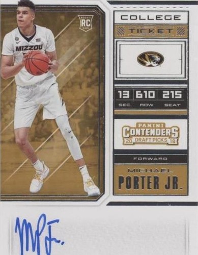 MICHAEL PORTER JR 2018 CONTENDERS ON CARD ROOKIE AUTO RC #55 PSA