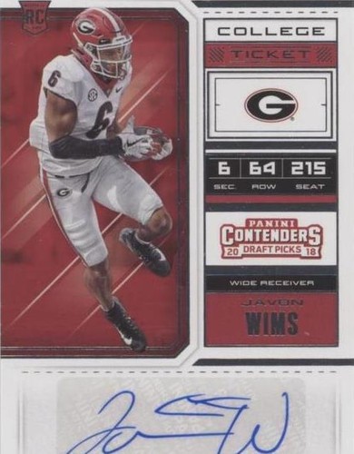2018 Panini Contenders Draft Picks Javon Wims #194