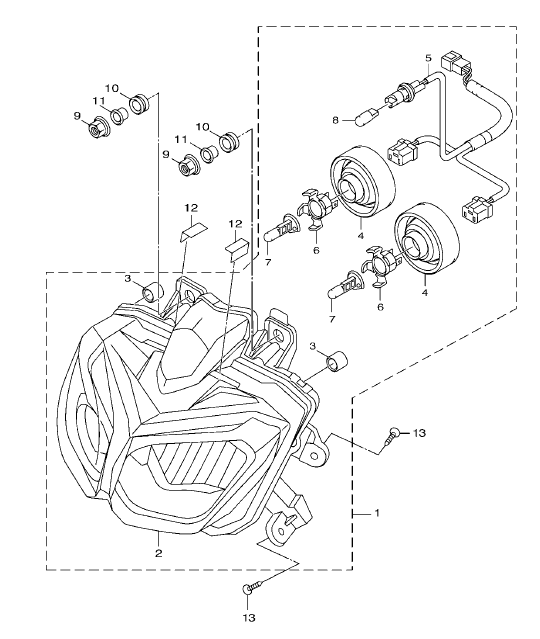 Genuine 2JS-H4310-00-00 Headlight for Yamaha Zuma 125 2016 - 2021