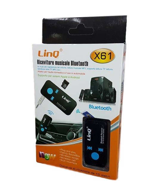 Ricevitore Musicale Bluetooth Linq X61 Per Auto E Speaker Lettore Microsd