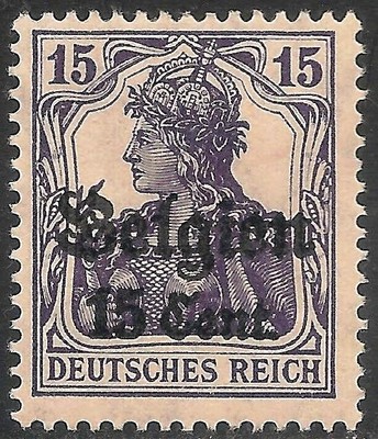 Belgium #N16 (A22) VF MINT - 1916 15c on 15pf Germania - Surcharged