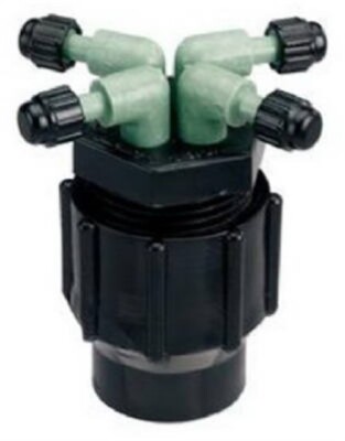 Orbit 67025 50 PSI 4-Port Drip Irrigation Manifold 1/2 Inletx0.5 Dia. in. 2 Pack