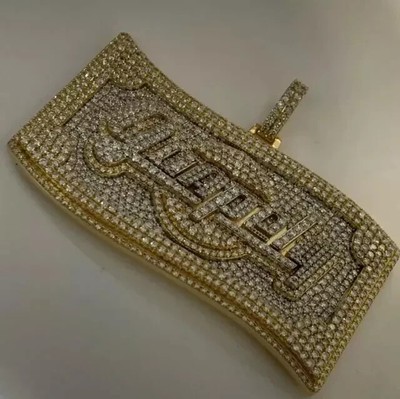 3.80Ct Round Lab Created Diamond Customize Letter Pendant 14K Yellow Gold Plated